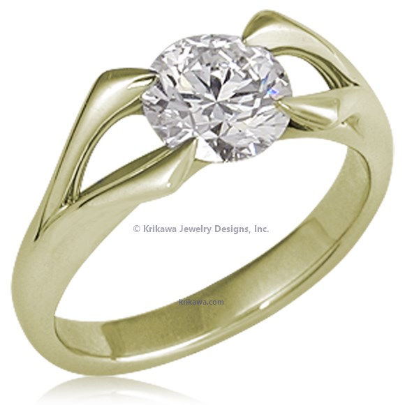 Carved Branch Engagement Ring