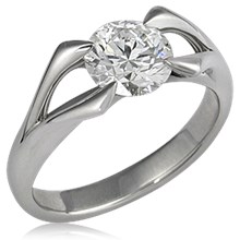 Carved Branch Engagement Ring