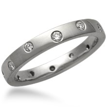 Scattered Diamond Wedding Band - top view