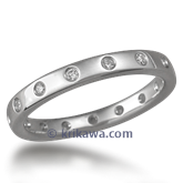 Straight Diamond Wedding Band -1.3mm Diamonds