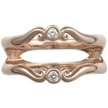 Carved Curls Engagement Ring Enhancer - top view