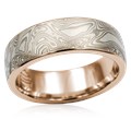 White Mokume Wedding Band