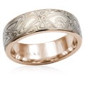 White Mokume Wedding Band