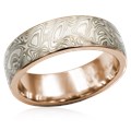 White Mokume Wedding Band