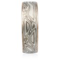 White Mokume Wedding Band