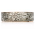 White Mokume Wedding Band