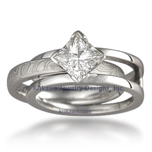 Unique Princess Cut Modern Engagement Ring 