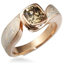 Mokume Swirl Engagement Ring