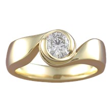 Modern Swirl Engagement Ring - top view