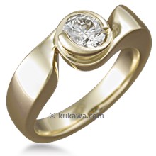 Modern Swirl Engagement Ring