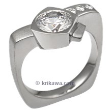 Modern Crossover Engagement Ring 