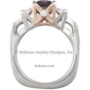 Mokume Borealis Three Stone Engagement Ring