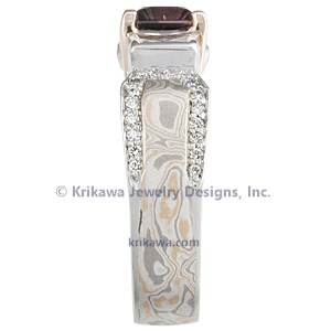 Mokume Borealis Three Stone Engagement Ring