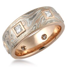 Mokume King's Crown Wedding Band
