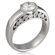 Modern Curls Engagement Ring