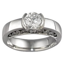 Modern Curls Engagement Ring - top view
