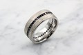 Mokume Diamond Channel Center Wedding Band