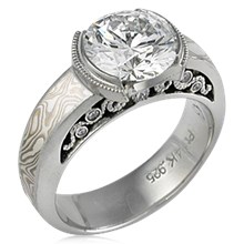 Mokume Curls Engagement Ring