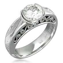 Mokume Curls Engagement Ring