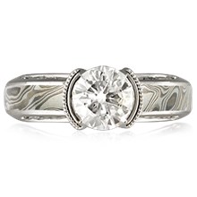 Mokume Curls Engagement Ring - top view