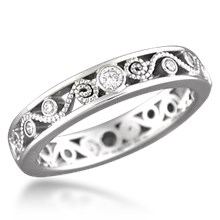 Millegrained Curls Wedding Band