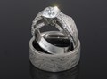 Nothern Lights Inspired Mokume Borealis Engagement Ring
