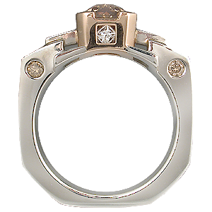 Unique Mokume Engagement Ring 