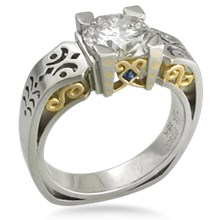 Platinum Scrollwork Engagement Ring