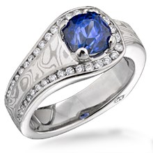 Mokume Embrace Engagement Ring