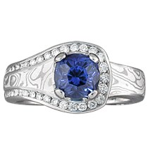  	Mokume Embrace Engagement Ring - top view