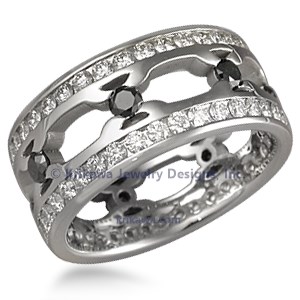 Tribal Double Diamond Thorn Wedding Ring