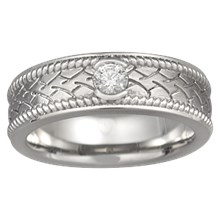 Ropes and Tires Wedding Band - top view