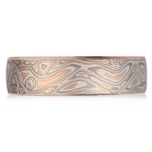 Champagne Mokume Wedding Band - top view