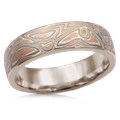 Champagne Mokume Wedding Band