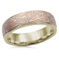 Champagne Mokume Wedding Band