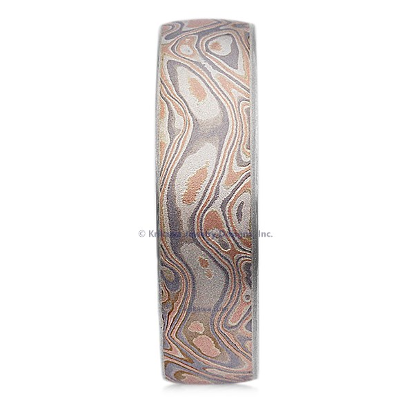Champagne Mokume Wedding Band