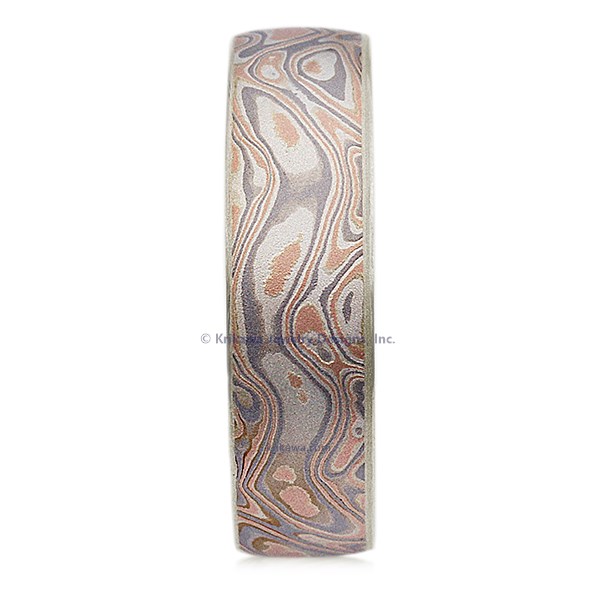 Champagne Mokume Wedding Band