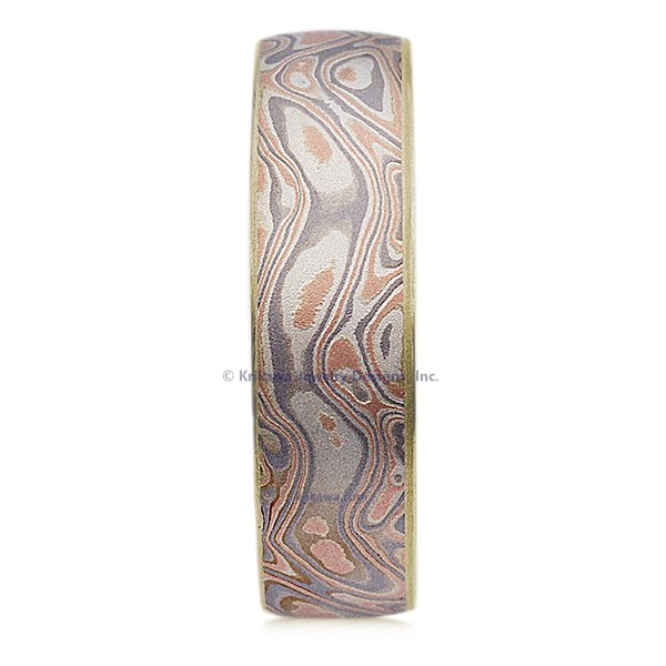 Champagne Mokume Wedding Band