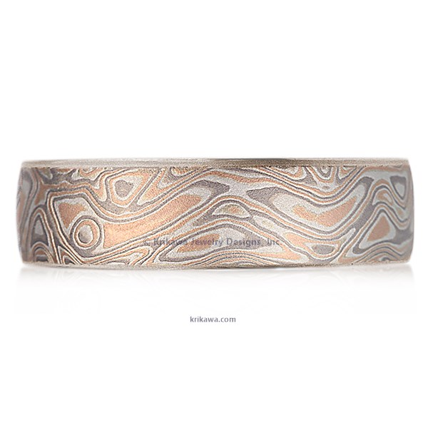 Champagne Mokume Wedding Band