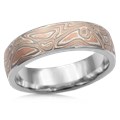 Champagne Mokume Wedding Band