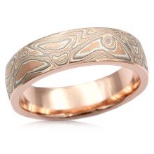 Champagne Mokume Wedding Band