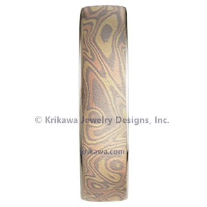Trigold Mokume Wedding Band