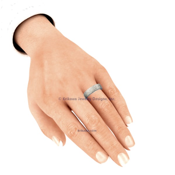 Winter Mokume Wedding Band