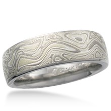Winter Mokume Wedding Band
