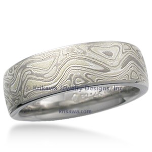 Winter Mokume Wedding Band