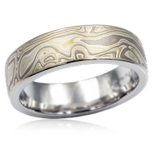 Winter Mokume Wedding Band