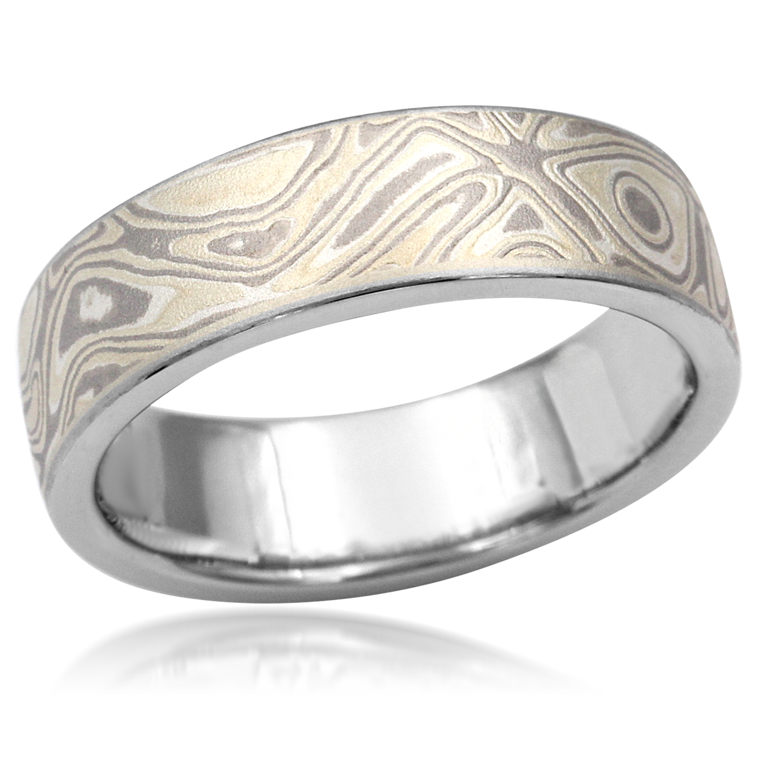Winter Mokume Wedding Band