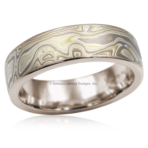 Winter Mokume Gane Wedding Band