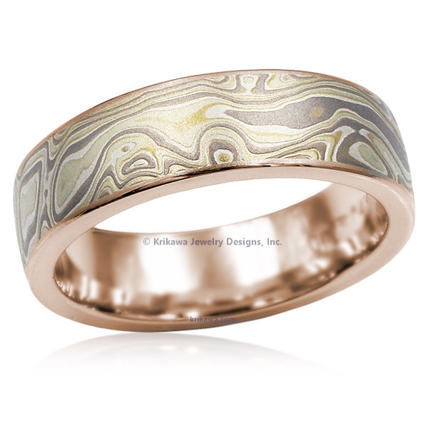 Winter Mokume Gane Wedding Band