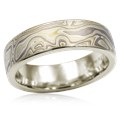 Winter Mokume Gane Wedding Band